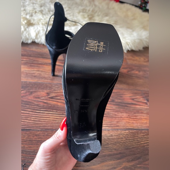 YSL - BLACK 37.5 TRIBUTE 105 SANDALS - Picture 6 of 9